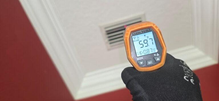 Infrared thermometer reading near vent, Trinity, FL 34655
