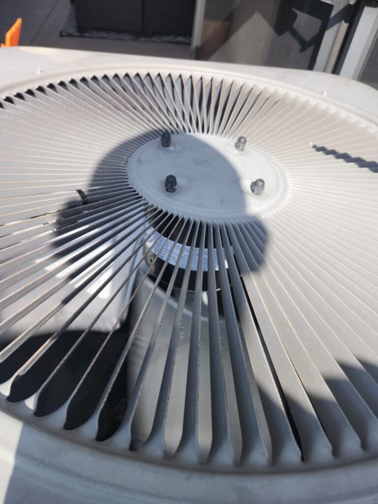 Top view of installed condenser fan unit in Riverview, FL 33578