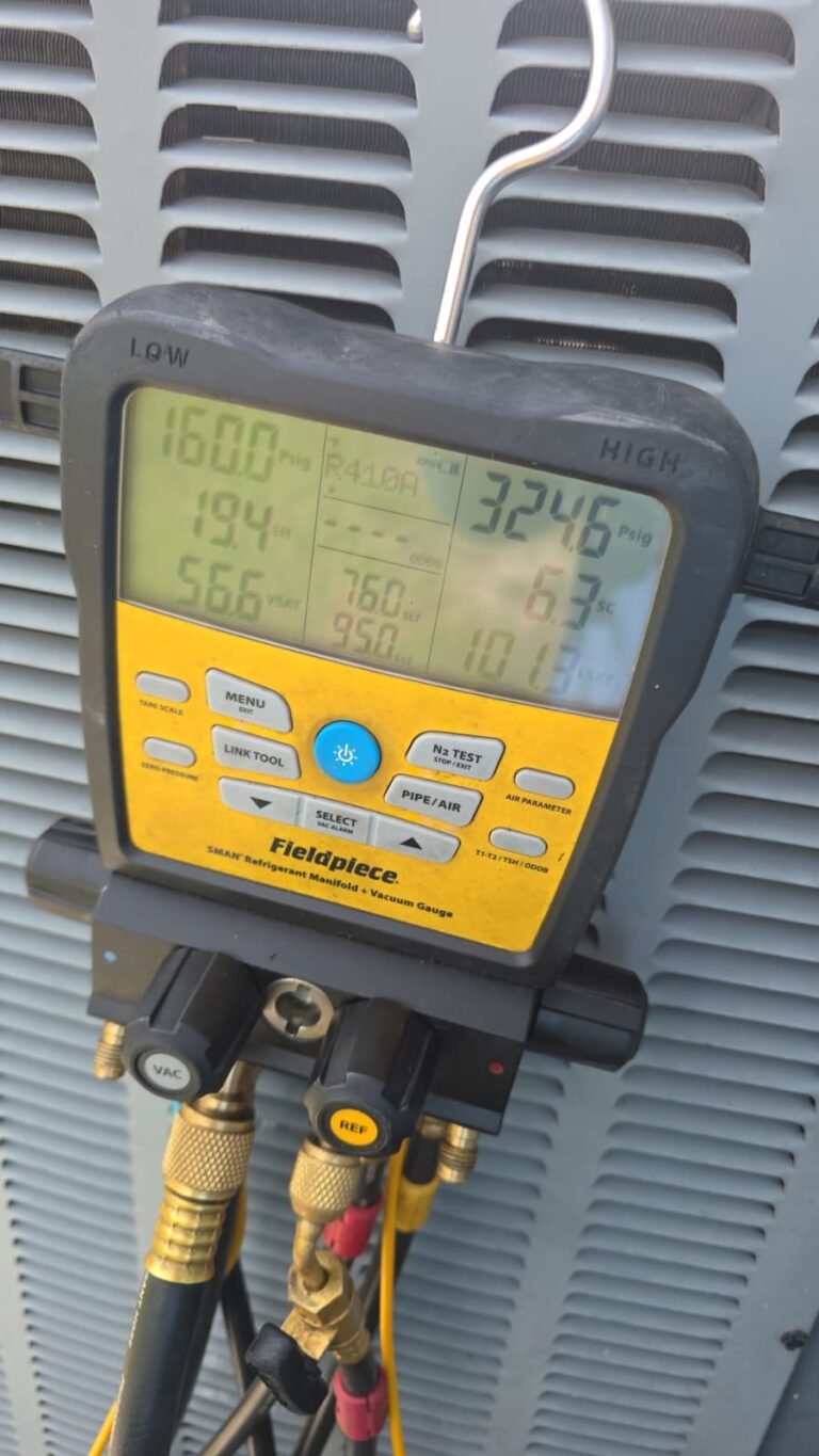 Digital manifold gauge on AC unit, Brandon, FL 33511
