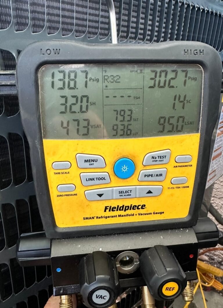Digital manifold gauge with readings, Ruskin, FL 33573