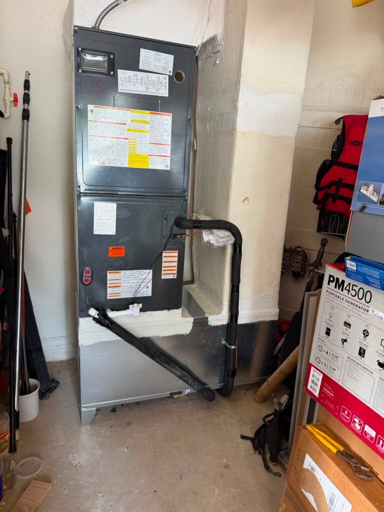 New HVAC air handler in garage, Pinellas Park, FL 33782