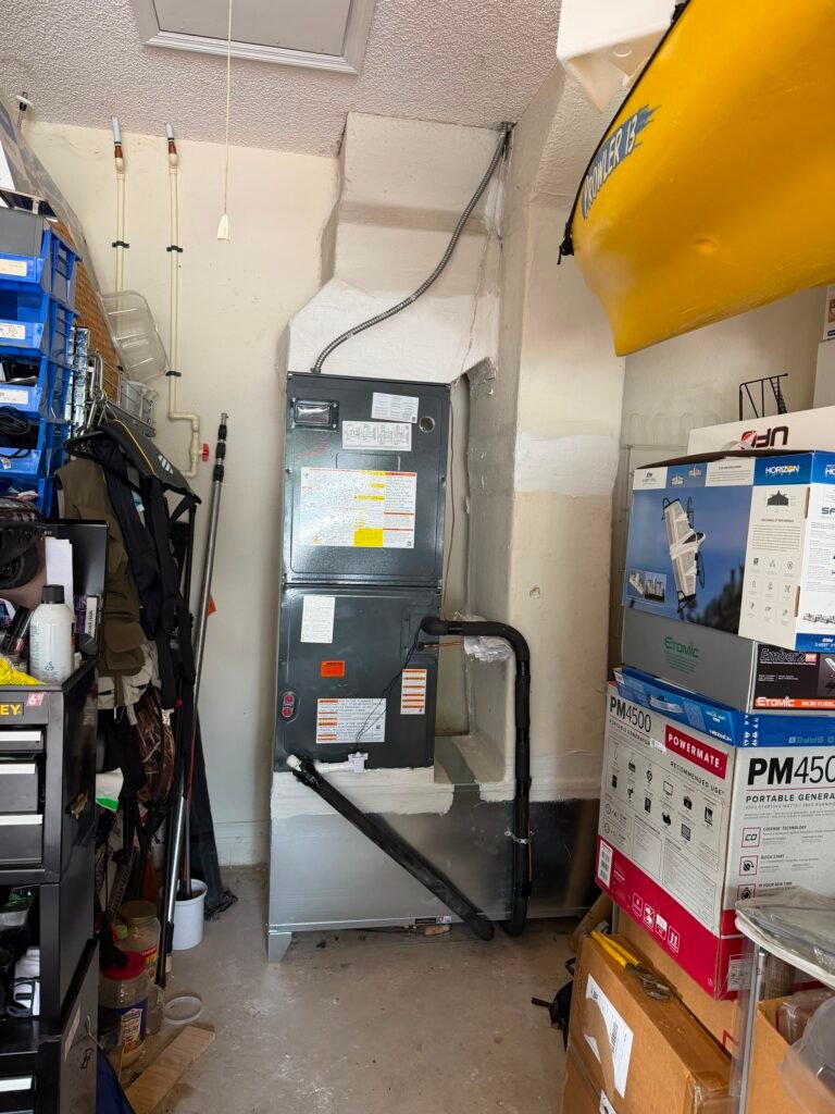 New HVAC air handler installed in garage, Pinellas Park, FL 33782