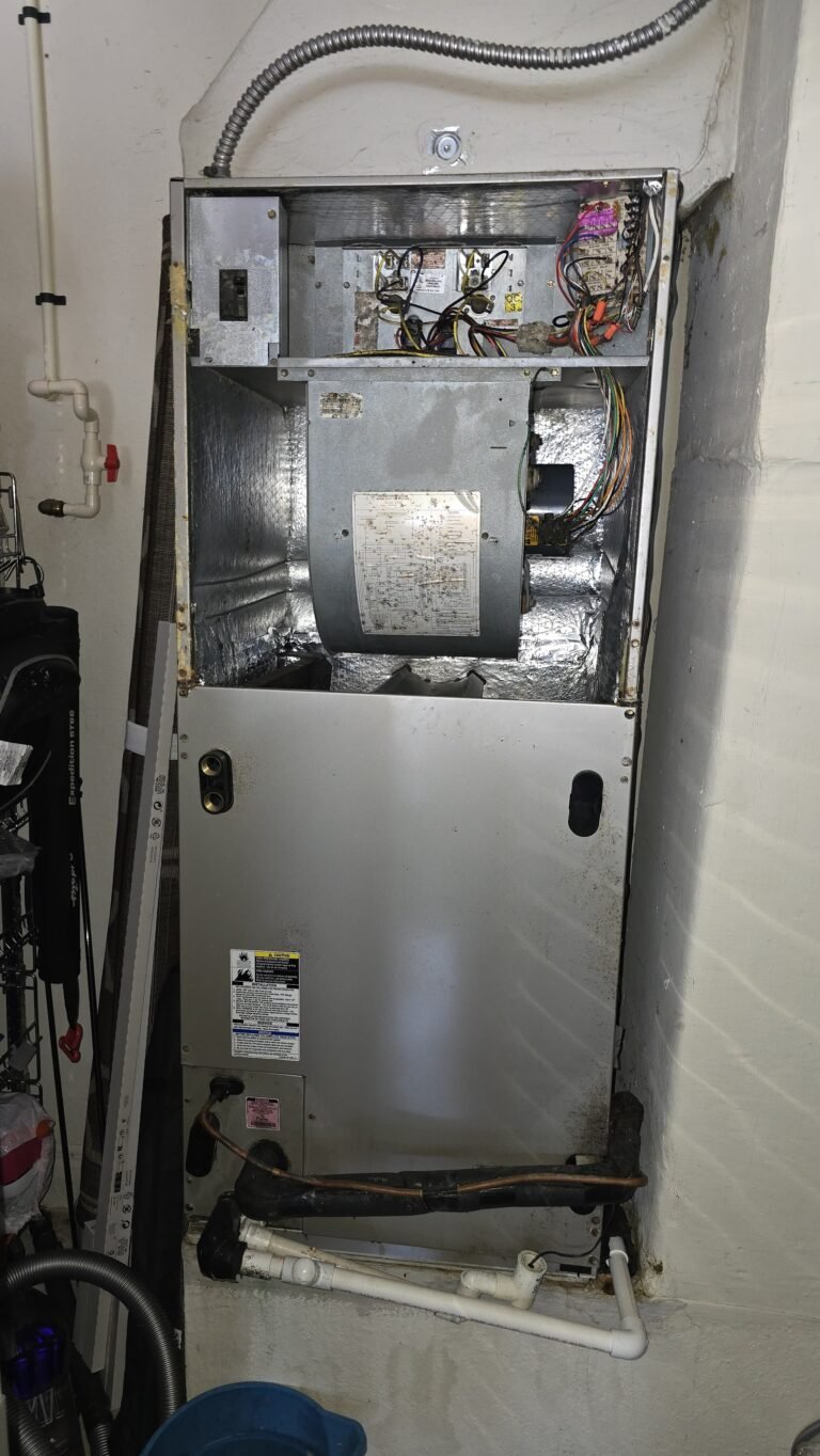 Open HVAC air handler during installation in Pinellas Park, FL 33782