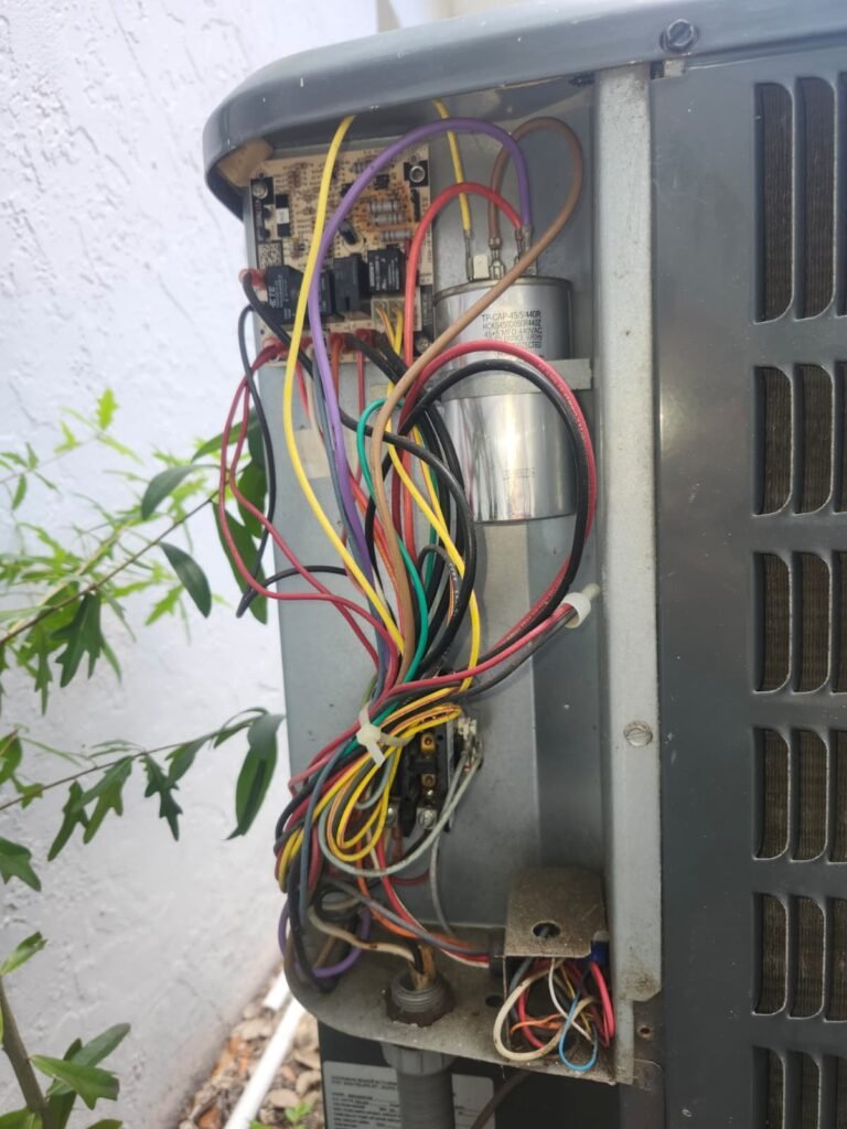 Open HVAC Unit Wiring in Clearwater, FL 33765 Open HVAC unit with wiring visible in Clearwater, FL 33765
