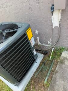 Outdoor HVAC unit with wiring in Brandon, FL 33511