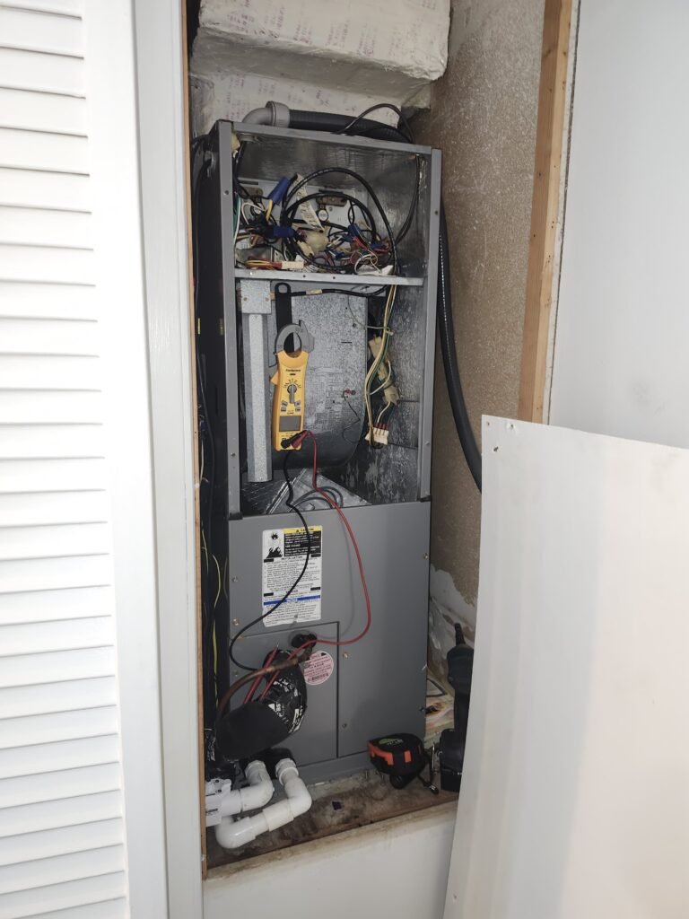 Partially installed HVAC unit in Hudson, FL 34667
