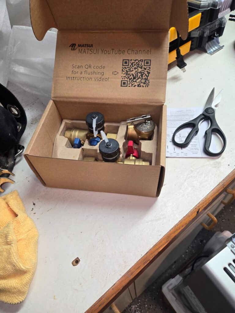 Box of plumbing components in Palm Harbor, FL 34684.