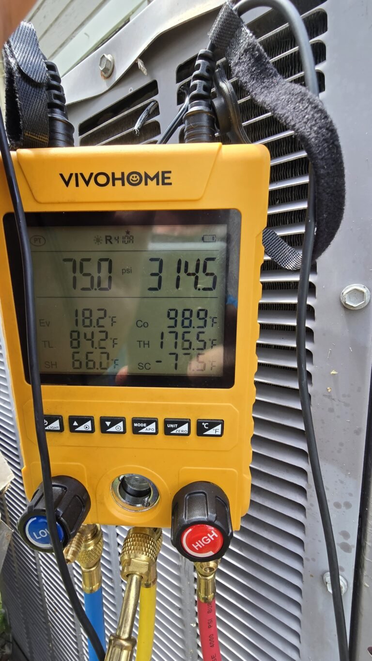 Gauge showing pressure readings on HVAC unit, Tampa, FL 33605