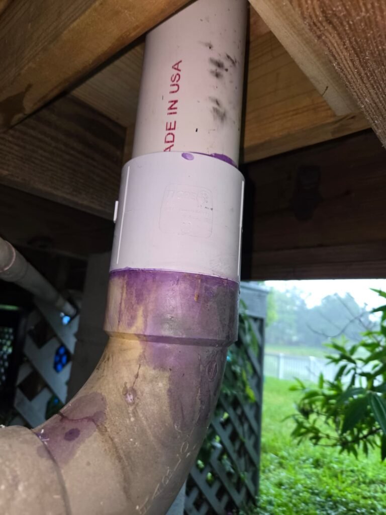 PVC pipe repair in progress, Tampa, FL 33612