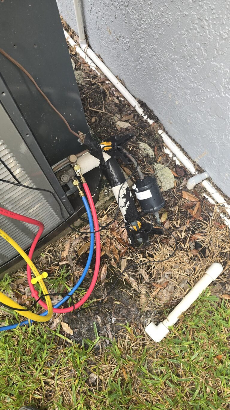 Refrigerant Lines on HVAC Unit in Tampa, FL 33624 Refrigerant lines and connections on HVAC unit in Tampa, FL 33624