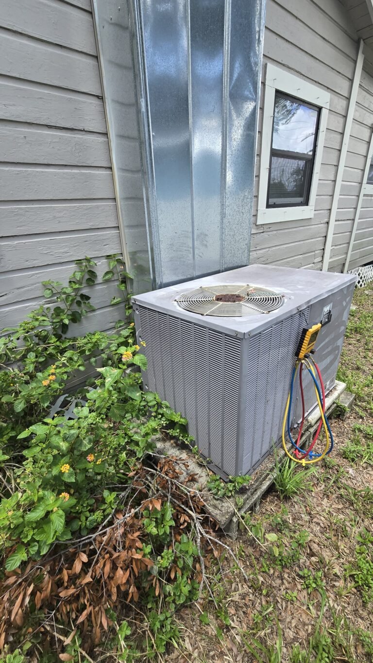 Side view of installed HVAC unit, Tampa, FL 33605