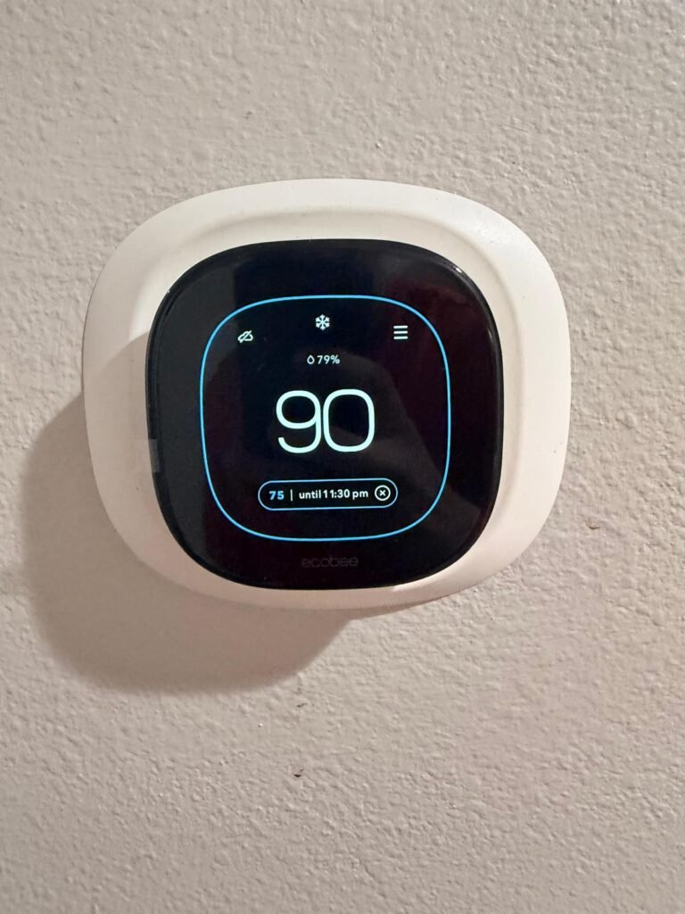 Smart thermostat installed on wall, Ruskin, FL 33573