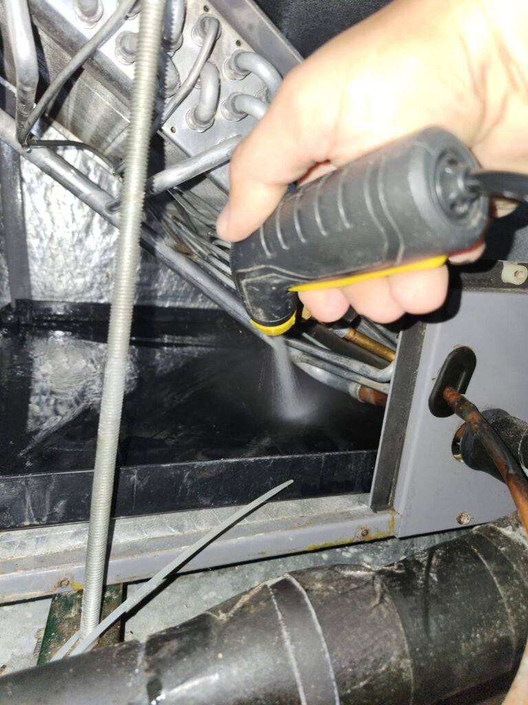 Technician Cleaning HVAC Components in St. Petersburg, FL 33711 Technician cleaning HVAC components in St. Petersburg, FL 33711