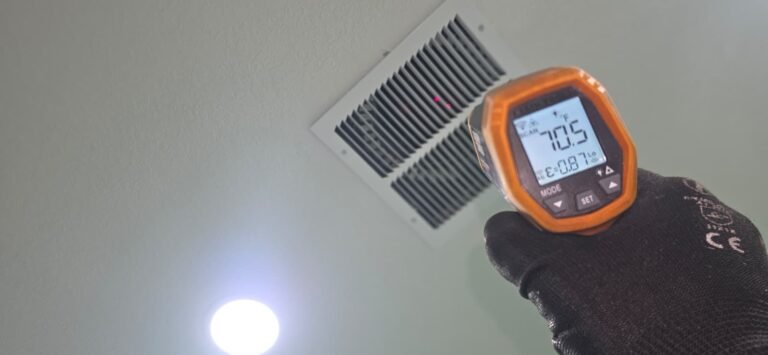 Infrared thermometer reading near vent in Tampa, FL 33607