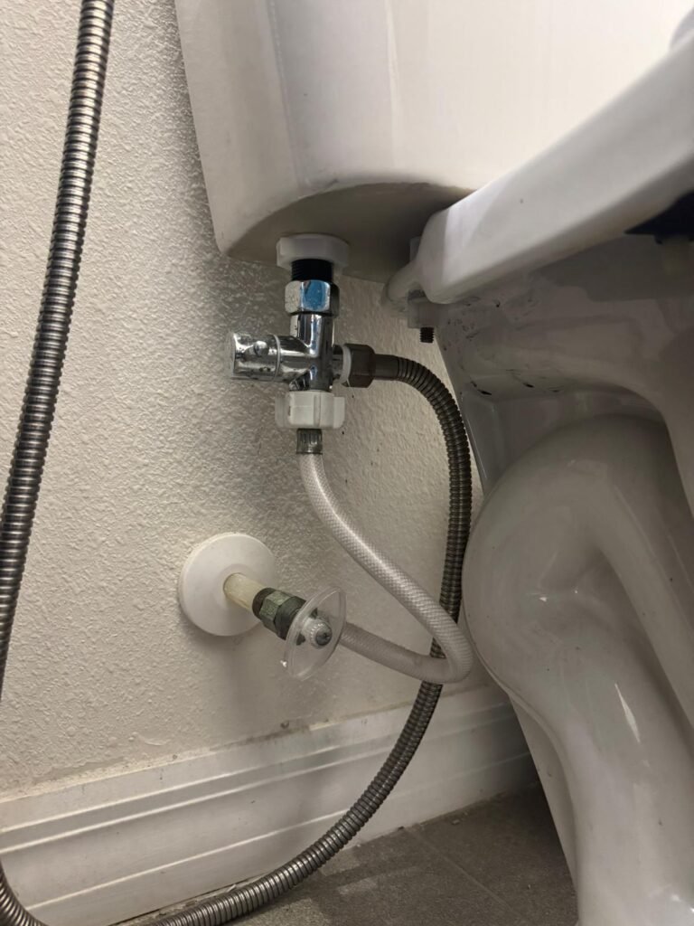 Toilet plumbing with water supply lines in Wesley Chapel, FL 33545