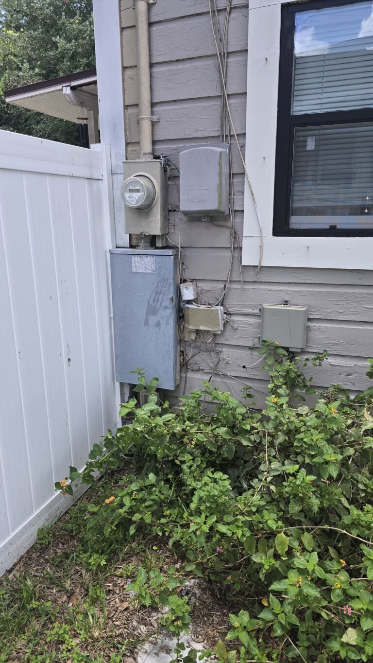 Exterior wall with utility boxes, Tampa, FL 33605