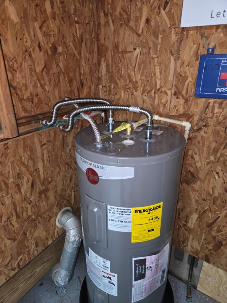 Top connections of new water heater, Tampa, FL 33612