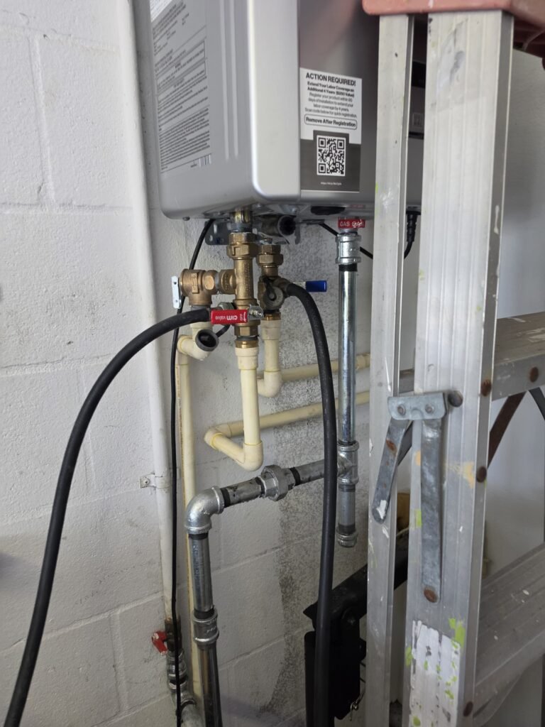 Water heater with new shutoff valves installed in Tampa, FL 33629