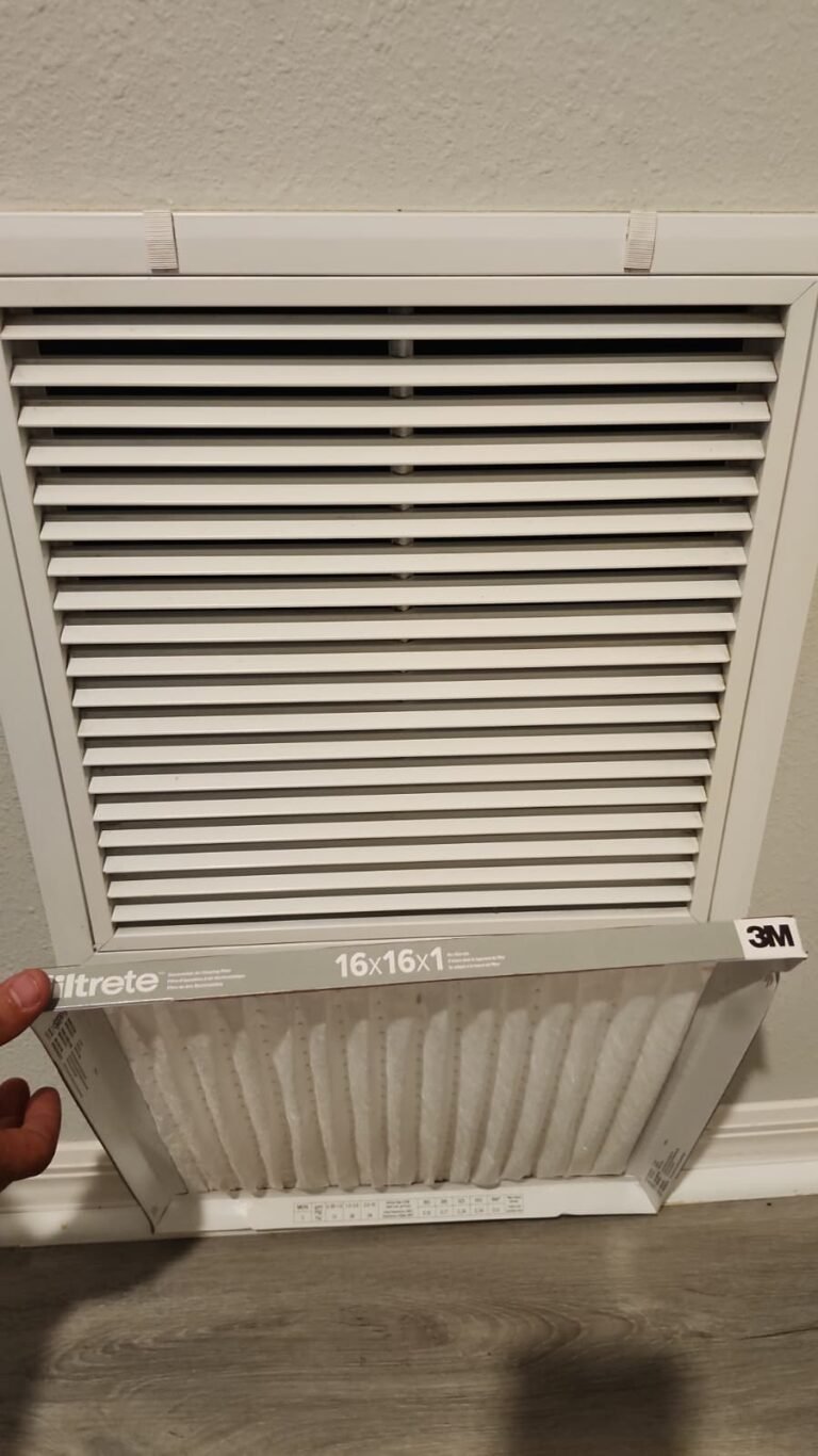 Clean air filter installation in return vent, Tampa, FL 33610