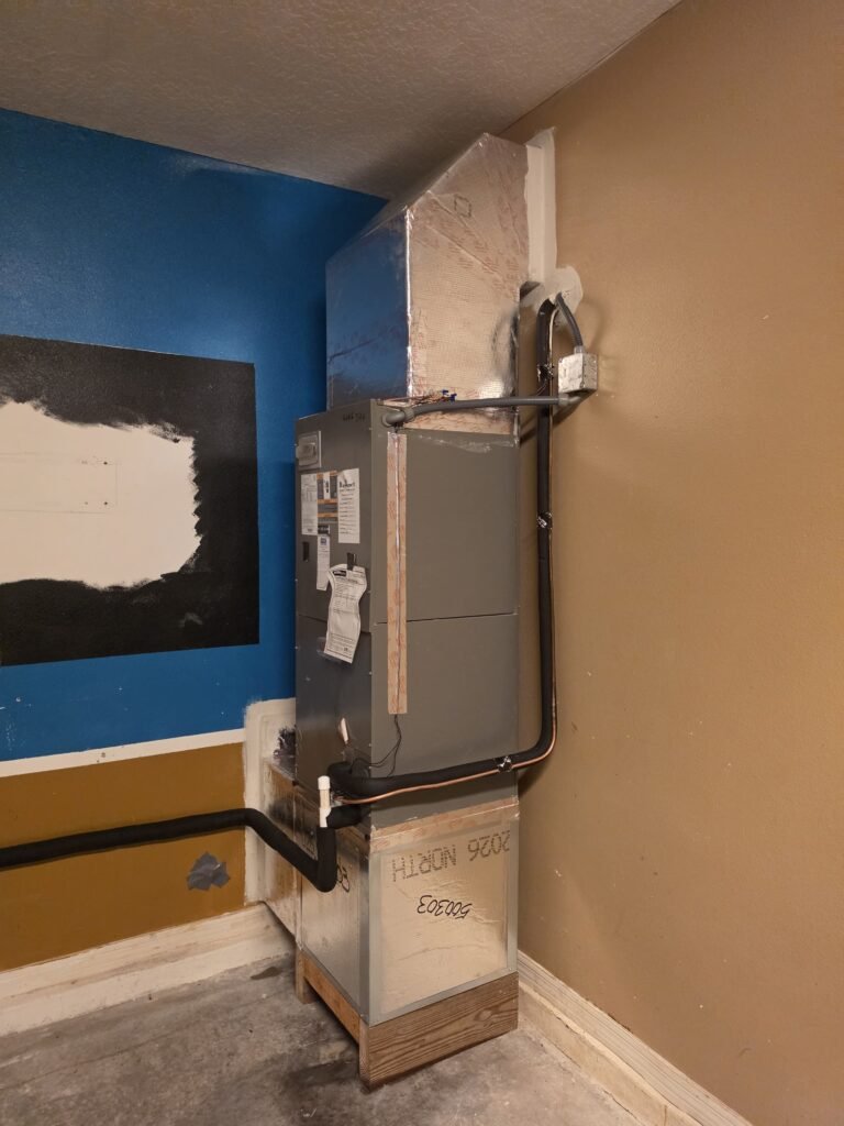 Air handler with ductwork in Ruskin, FL 33570 installation.