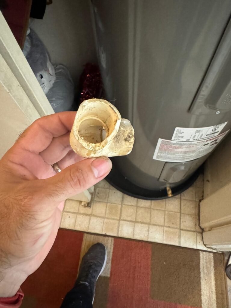 Another view of removed pipe fitting, Tampa, FL 33612