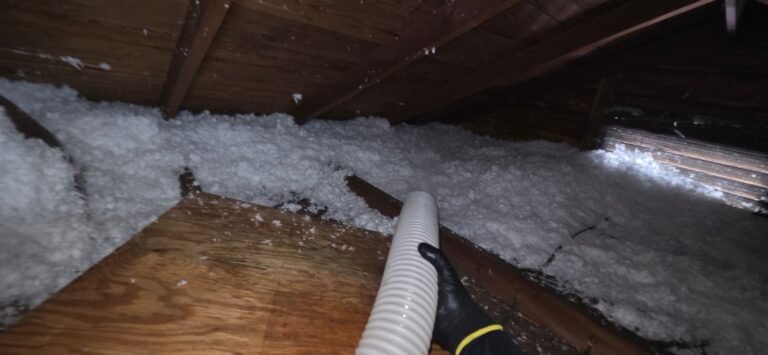 Attic insulation installation in progress in St. Petersburg, FL 33705