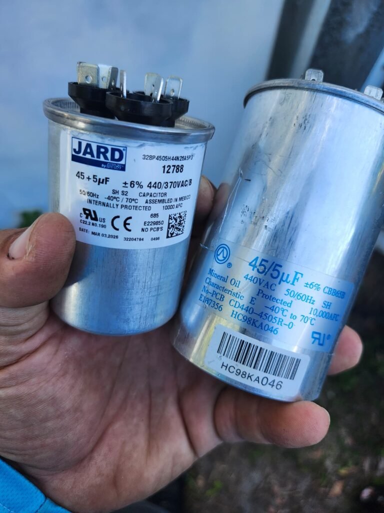 Capacitors Comparison in St. Petersburg, FL 33714 Old and new capacitors comparison in St. Petersburg, FL 33714