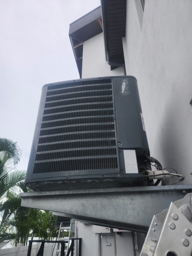Close-up of outdoor HVAC unit in Saint Petersburg, FL 33703