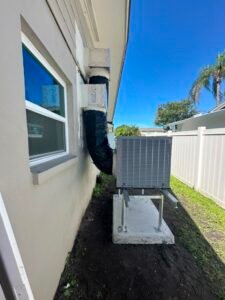 Close-up of HVAC unit and ductwork in Tampa, FL 33615