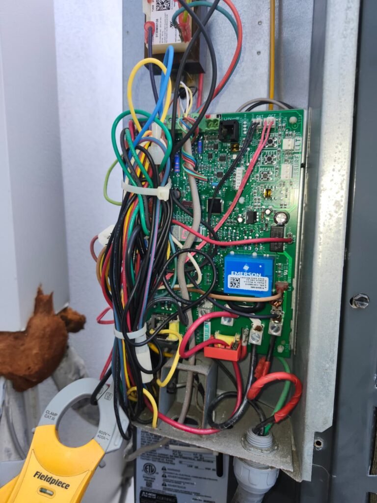 Control Board Detail in Saint Petersburg, FL 33703 Control board with wires in HVAC unit, Saint Petersburg, FL 33703