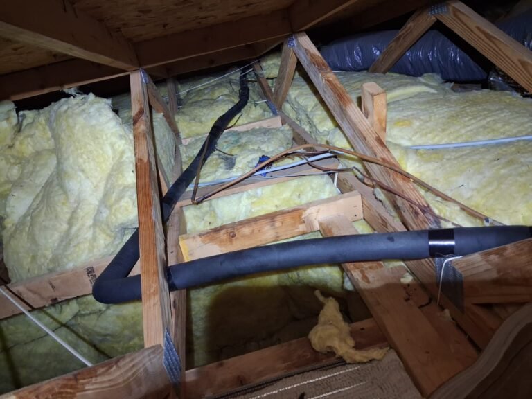 Copper lines with new insulation in attic, Tampa, FL 33635