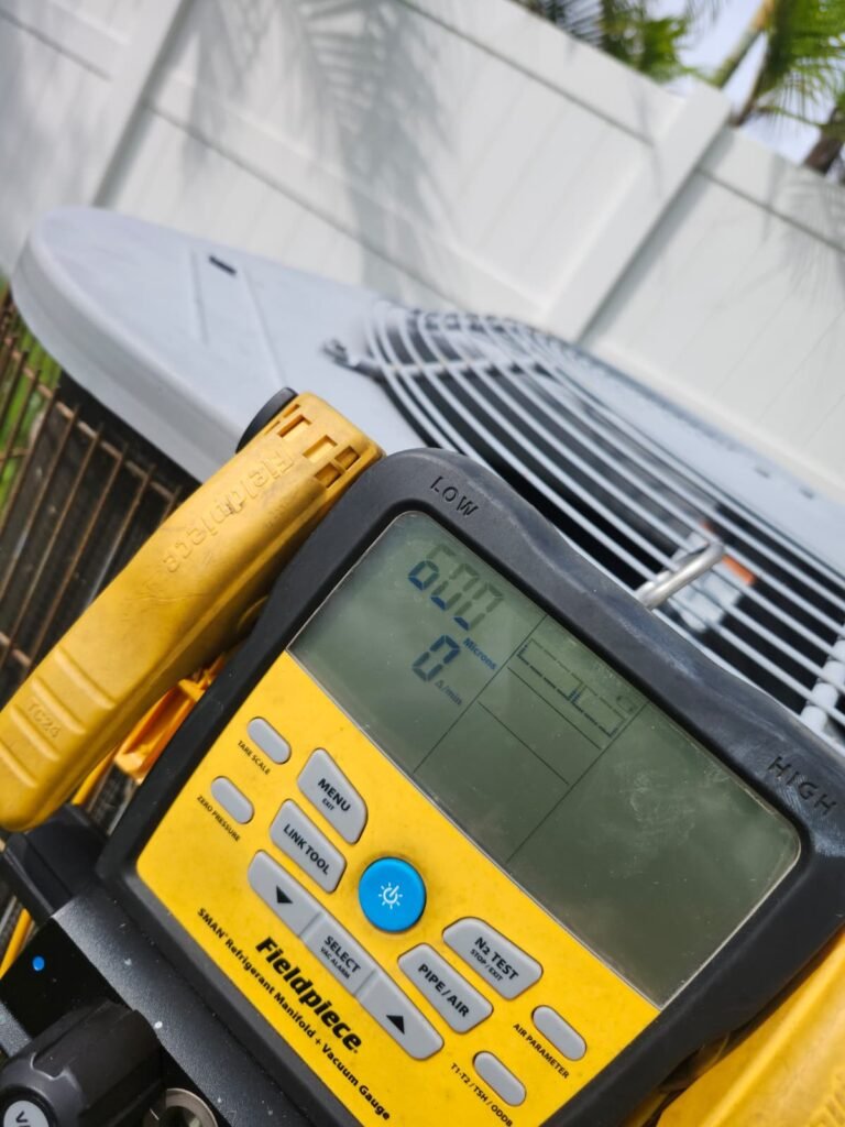 Digital Gauge Readings in Gibsonton, FL 33534 Digital gauge readings near condenser in Gibsonton, FL 33534