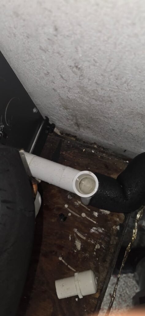 Drain line with water during HVAC service in St. Petersburg, FL 33703
