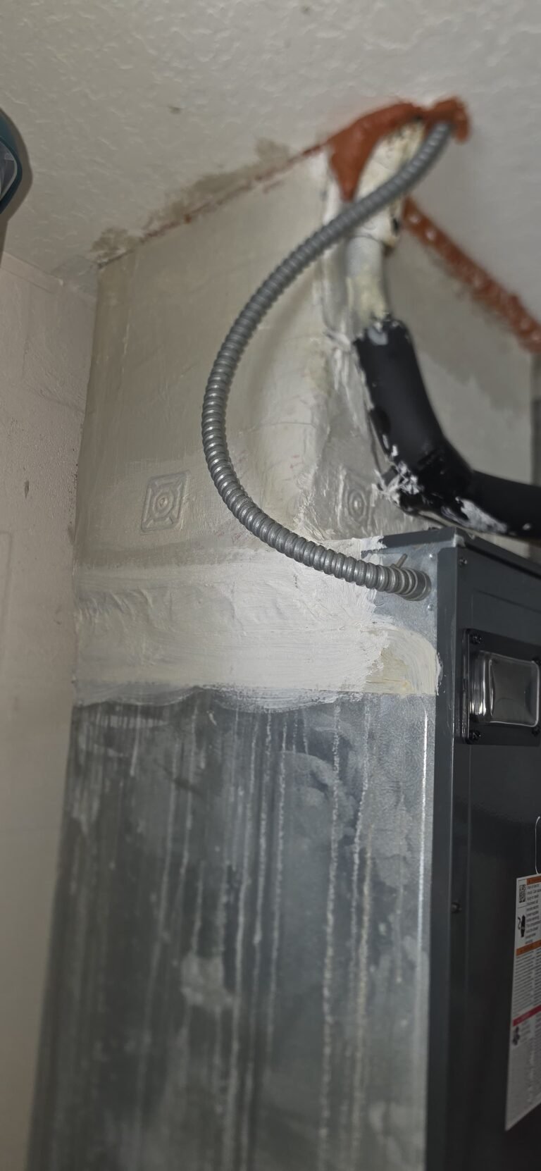 Duct sealing and connections close-up, Tampa, FL 33626