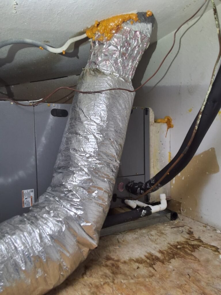 Ductwork connected to air handler in attic, Tampa, FL 33635