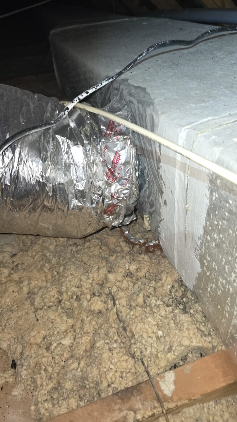 Close-up of ductwork connected to HVAC in Tampa, FL 33615