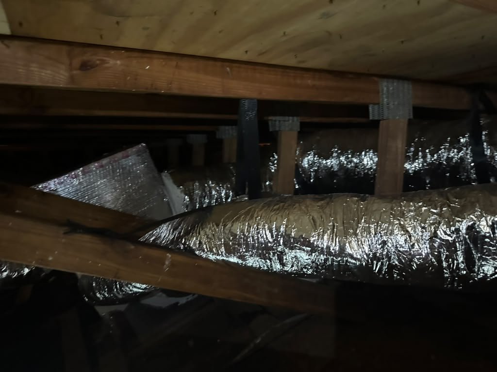 New R-6 flex duct we installed in a Tampa attic.