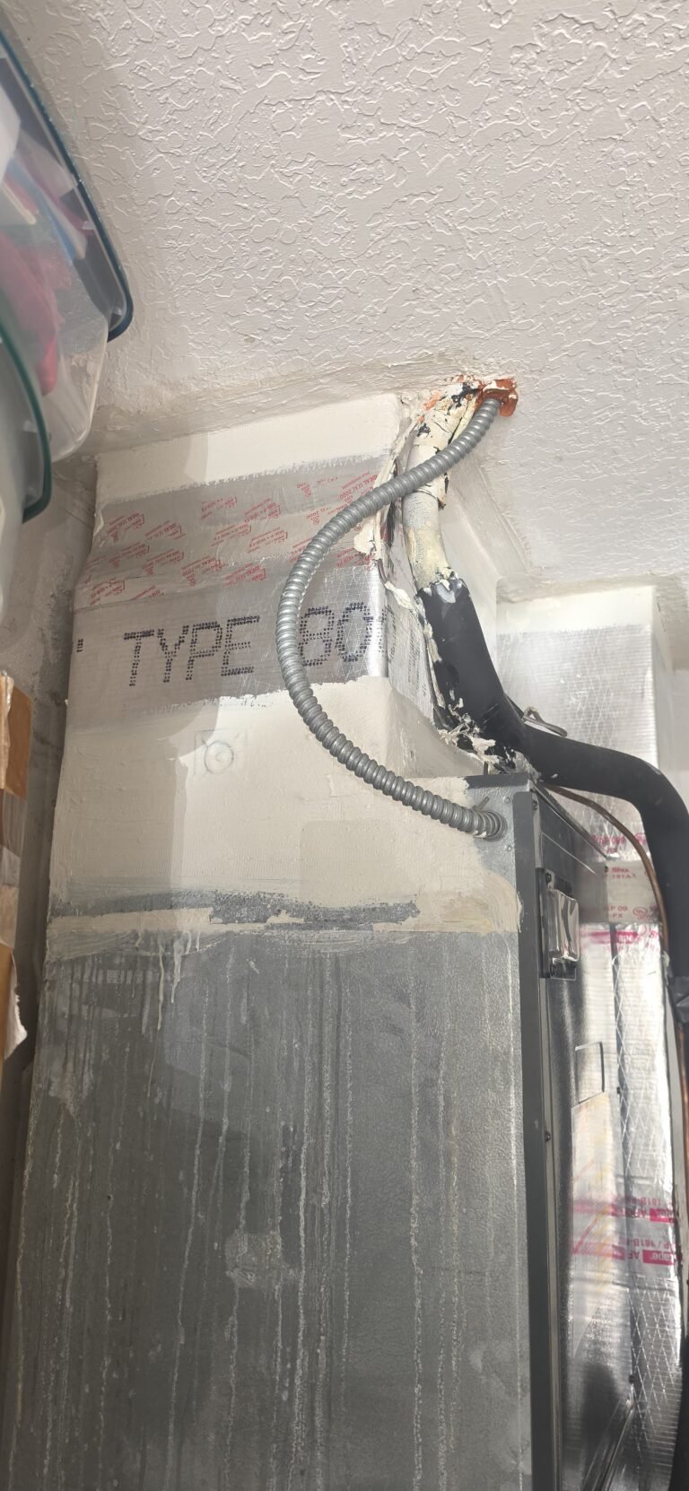Close-up of ductwork and sealing, Tampa, FL 33626