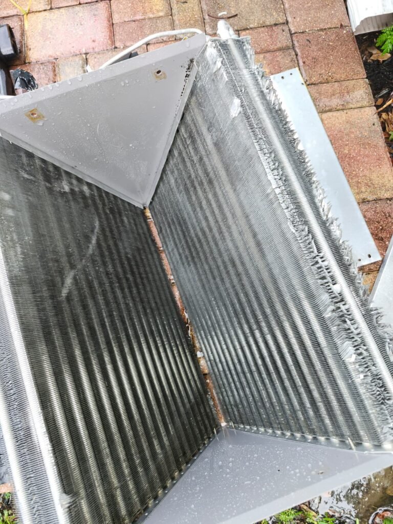 An evaporator coil pulled out and cleaned in Clearwater, FL 33756.