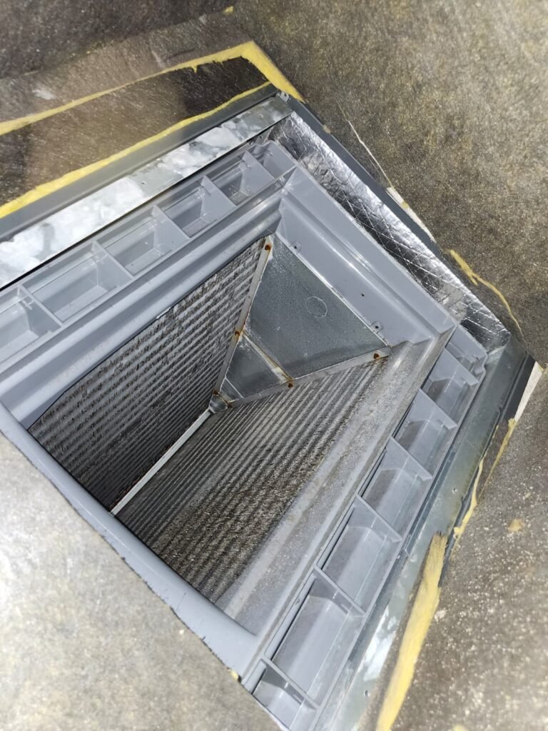 An evaporator coil inside an air handler in Riverview, FL 33578.