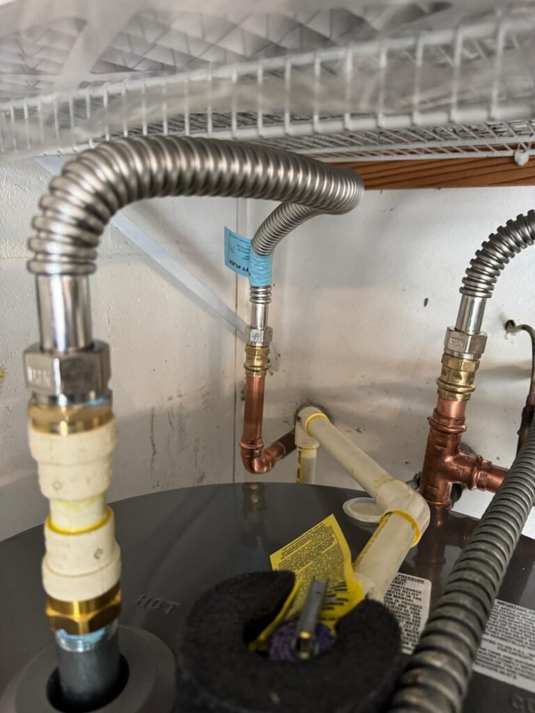 Flexible Piping on Water Heater in Valrico, FL 33596 Flexible piping on water heater in Valrico, FL 33596.