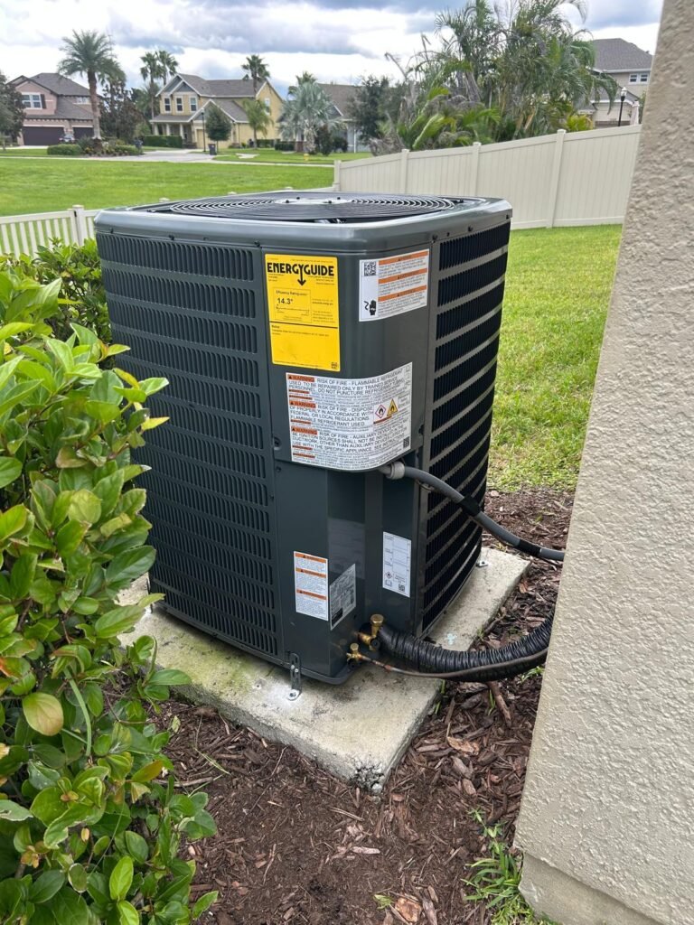 Goodman condenser with EnergyGuide in Riverview, FL 33579