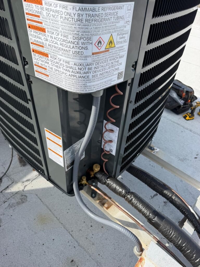 Goodman condenser with detailed labeling in Indian Rocks Beach, FL 33785