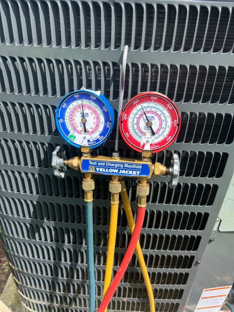 HVAC gauges on condenser unit in Riverview, FL 33579