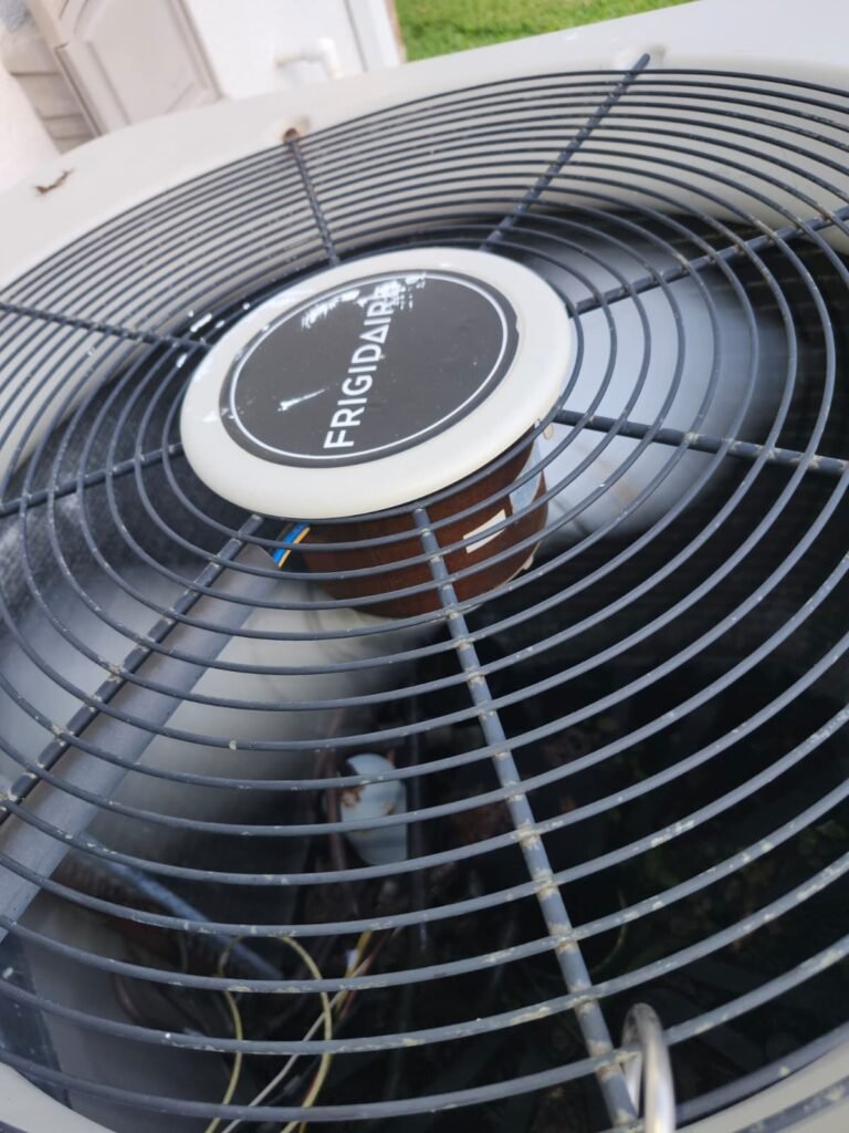 HVAC Unit Fan Close-Up in Valrico, FL 33594 Close-up of HVAC unit fan and grille in Valrico, FL 33594