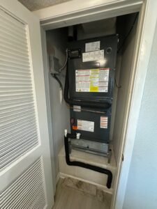 HVAC unit installed in closet with ductwork in Indian Rocks Beach, FL 33785