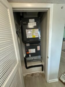 HVAC unit installed in closet with ductwork in Indian Rocks Beach, FL 33785