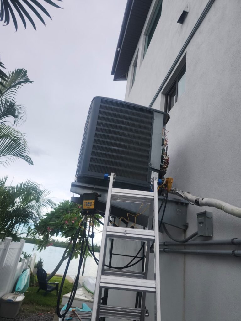 HVAC unit with ongoing work in Saint Petersburg, FL 33703