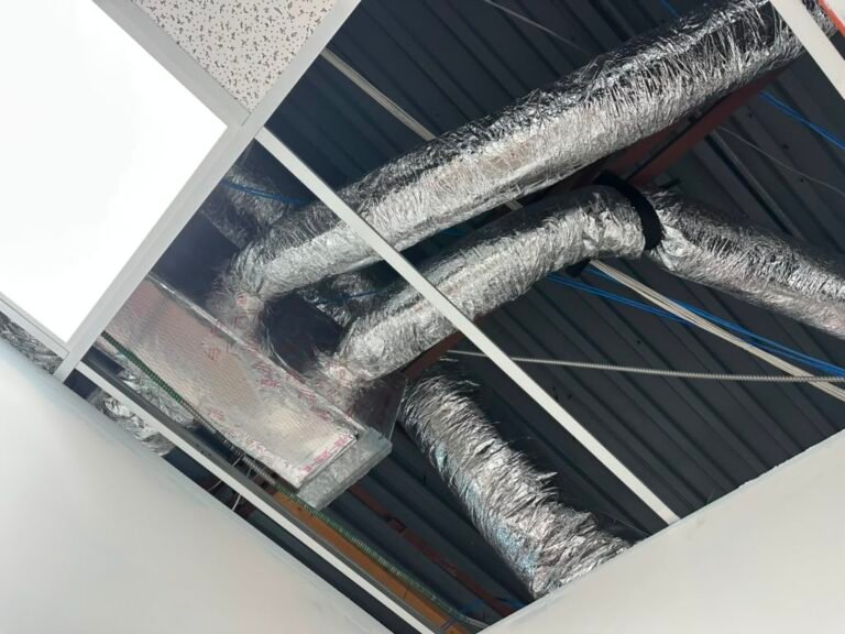 Installed Ductwork with Insulation in New Port Richey, FL 34652 Close-up of installed ductwork with insulation, New Port Richey, FL 34652