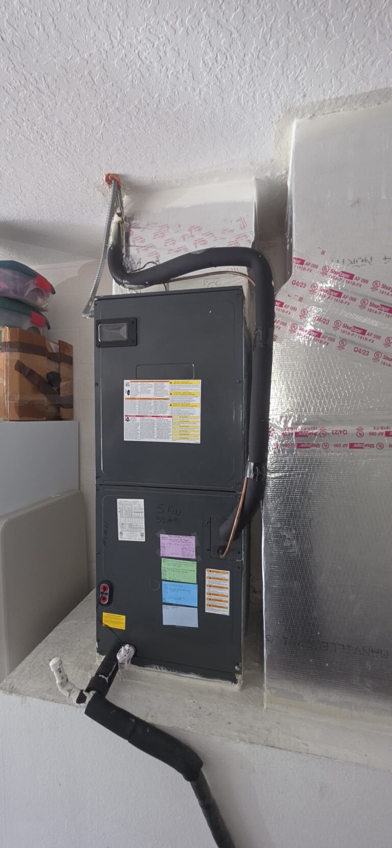 Installed HVAC unit with ductwork in Tampa, FL 33626